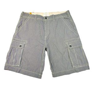 Worldwide Sportsman Striped Denim/White Cotton Cargo Shorts - 41" Waist NWT